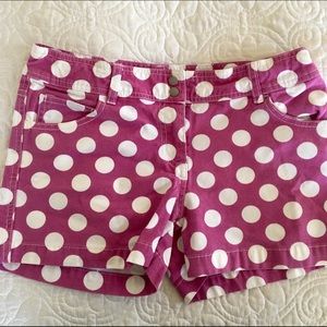 Mini Boden Polka dot shorts, heart pockets
